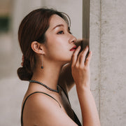 Cleo|Akoya黑珍珠垂墜耳環