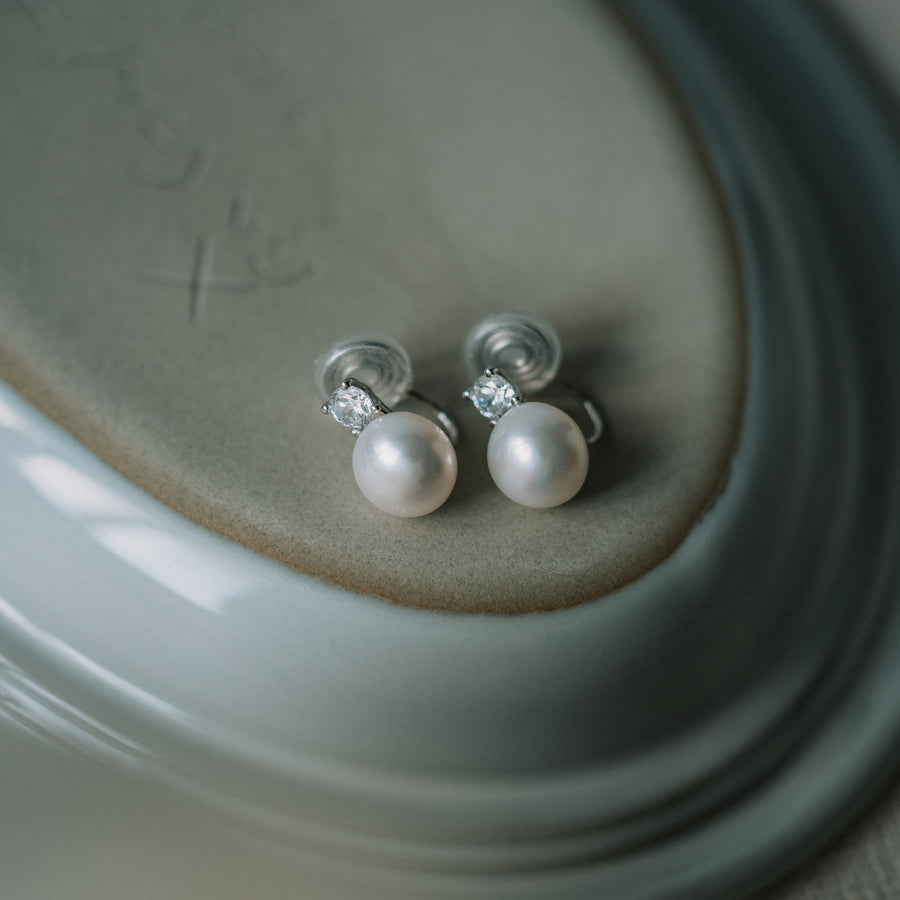 Miranda | 鋯石珍珠耳環耳夾