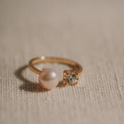 Miranda|單鑽珍珠戒指