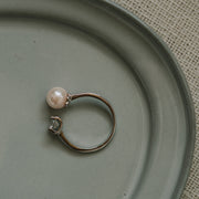 Miranda|單鑽珍珠戒指