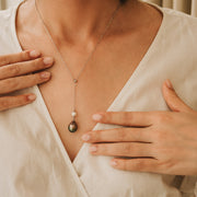 Monique|南洋珠可調整Y字鍊