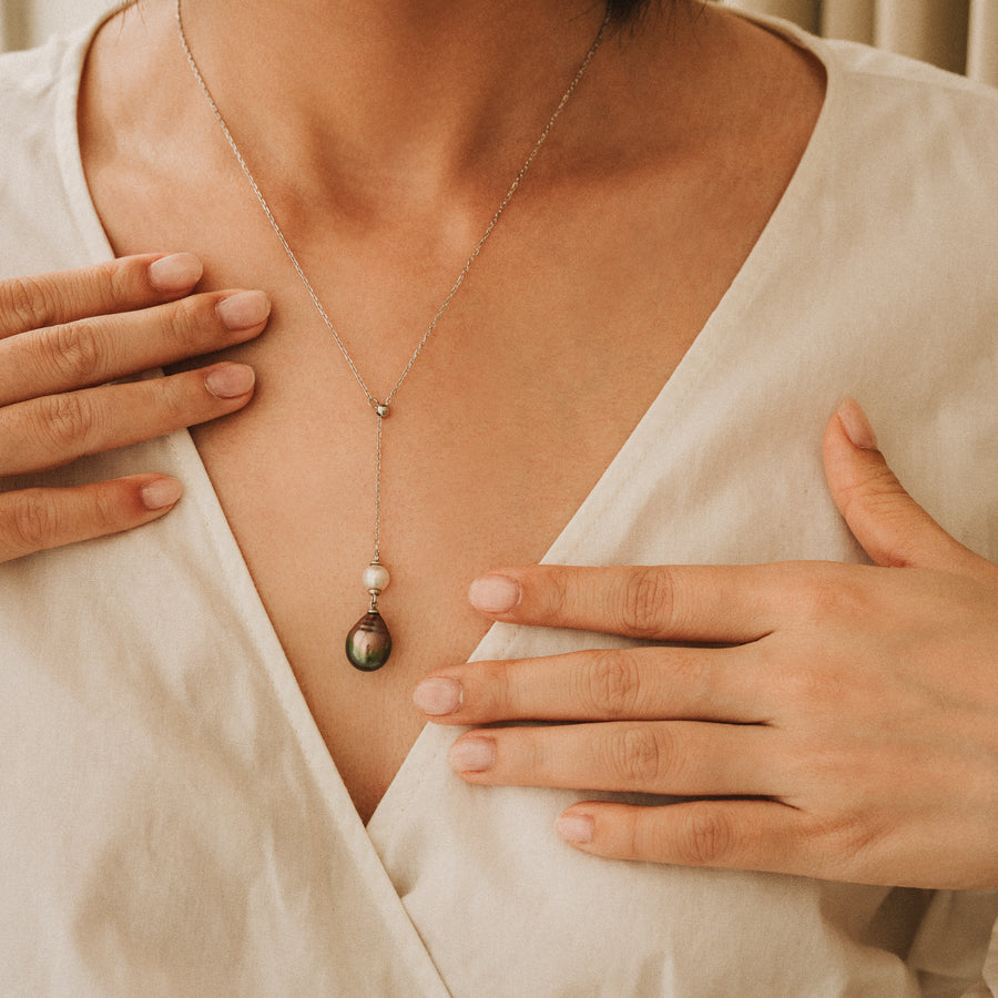 Monique|南洋珠可調整Y字鍊