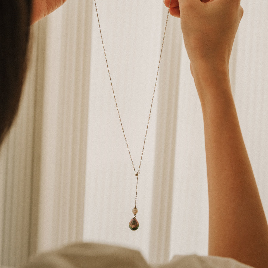 Monique|南洋珠可調整Y字鍊