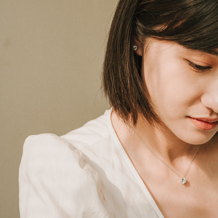 Lena|頂級鋯石純銀單鑽耳環