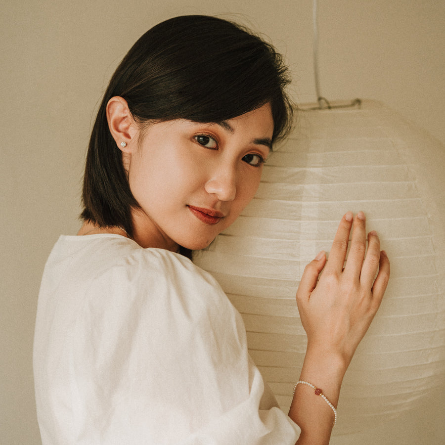 Lena|頂級鋯石純銀單鑽耳環