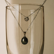 Monique|單鑽南洋珠雙鍊合一