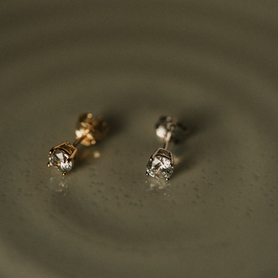 Lena|頂級鋯石純銀單鑽耳環