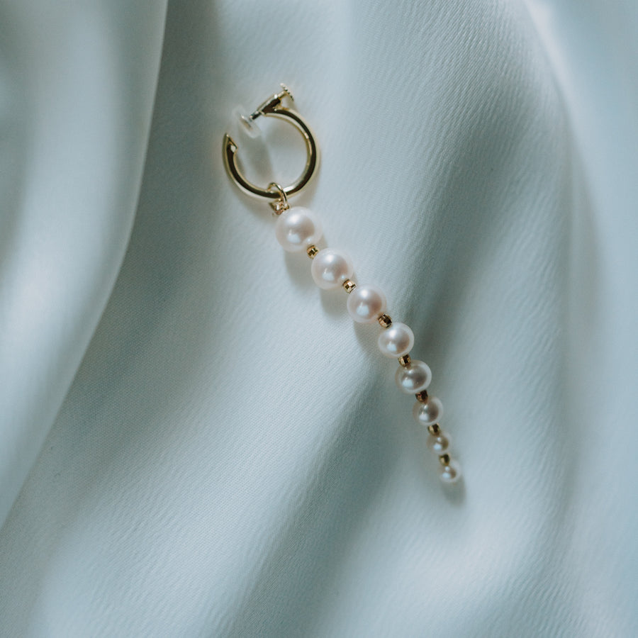 Taylor J.|珍珠鏈條耳環耳夾