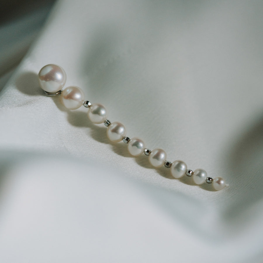 Taylor J.|珍珠鏈條耳環耳夾