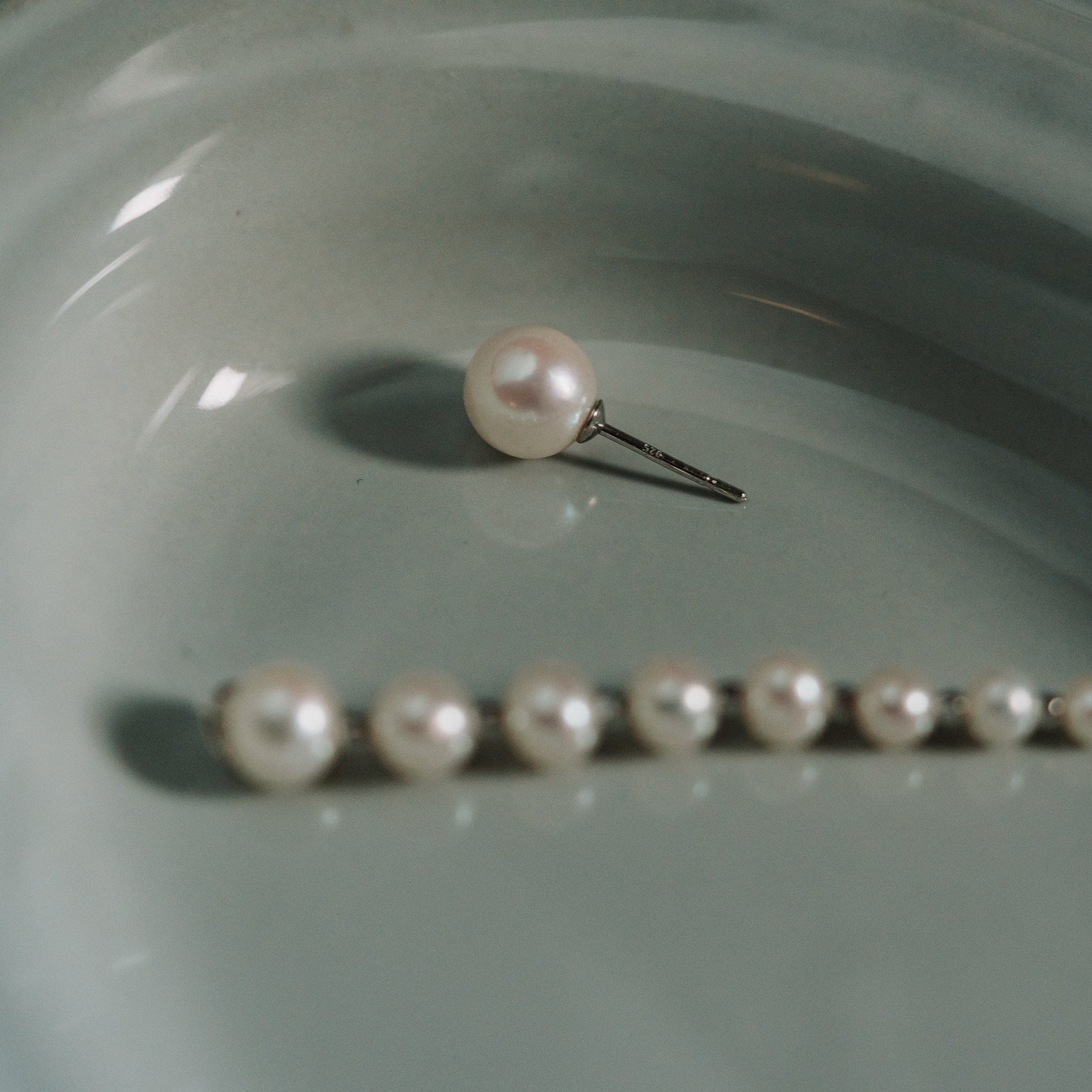 Taylor J.|珍珠鏈條耳環耳夾