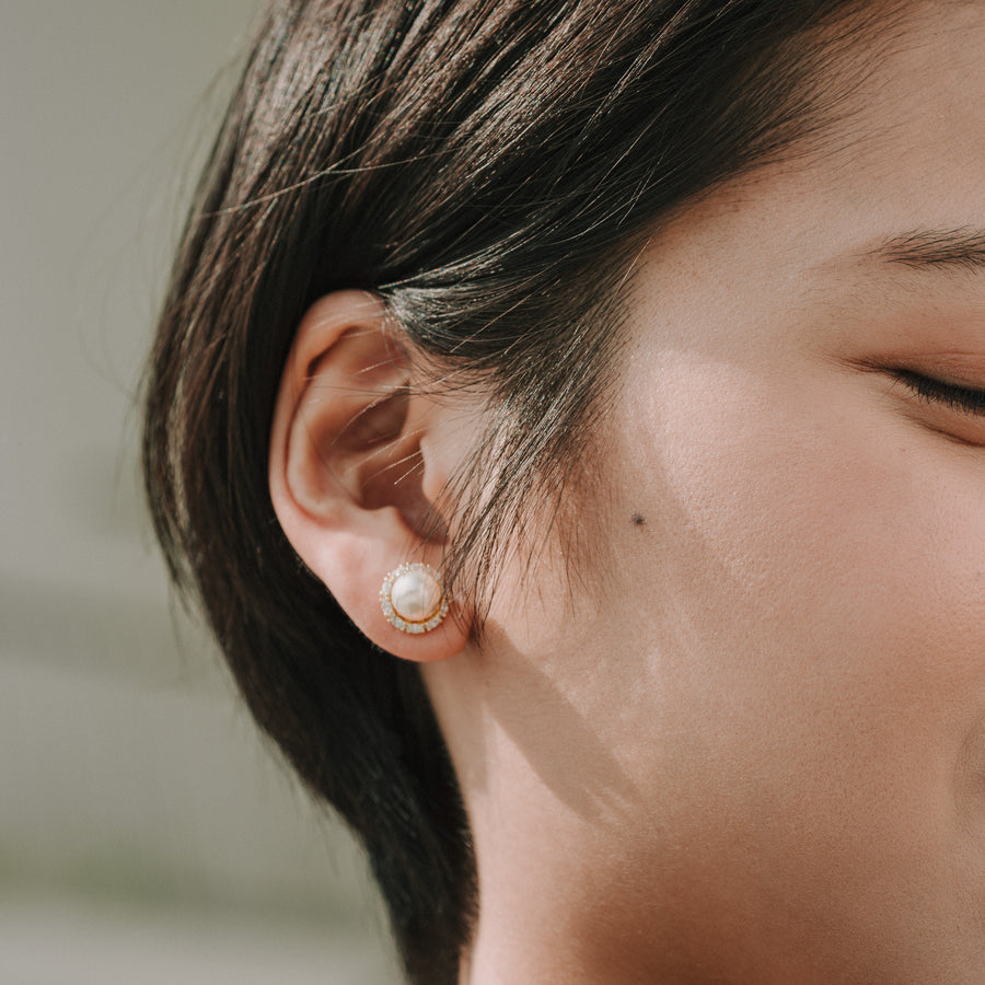 Inez|Akoya珍珠耳環