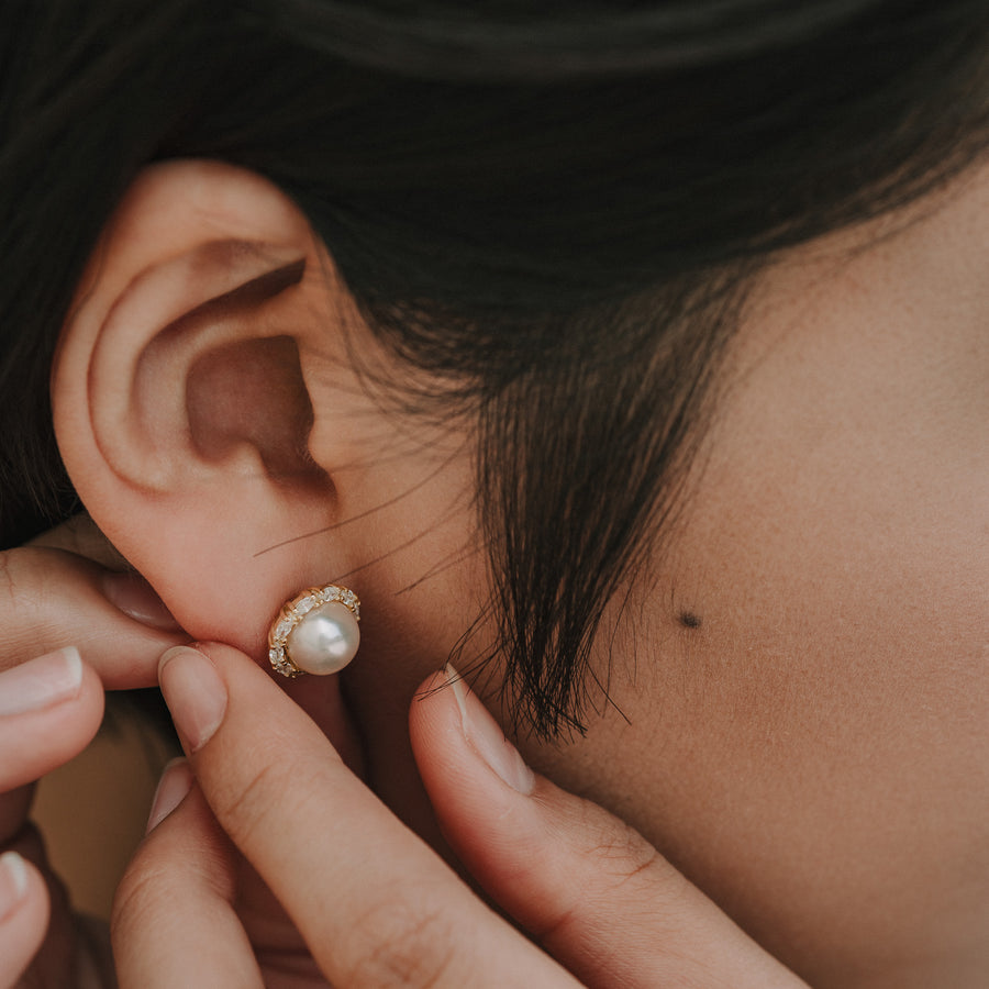 Inez|Akoya珍珠耳環