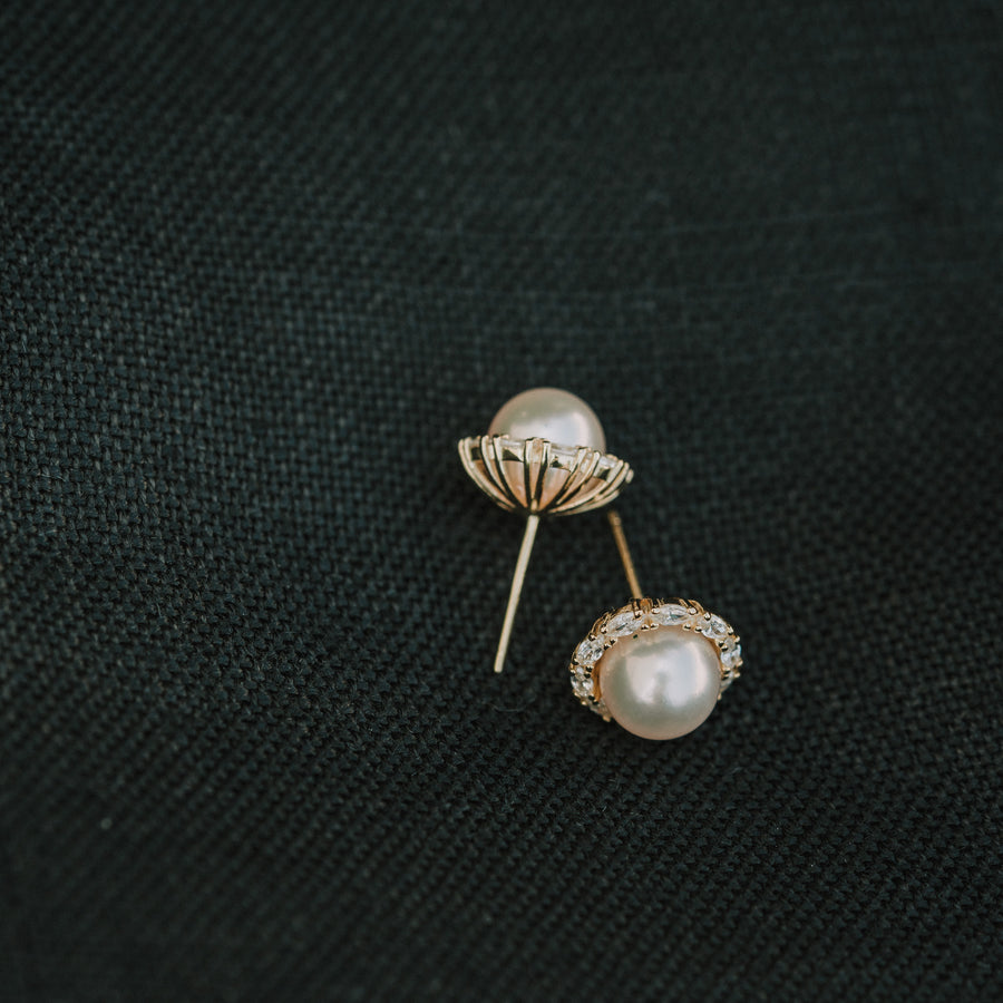 Inez|Akoya珍珠耳環