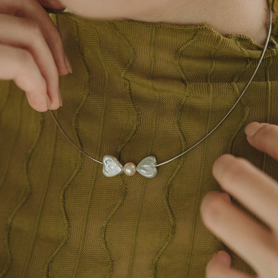 Lilly|Keshi珍珠蝴蝶結項鍊