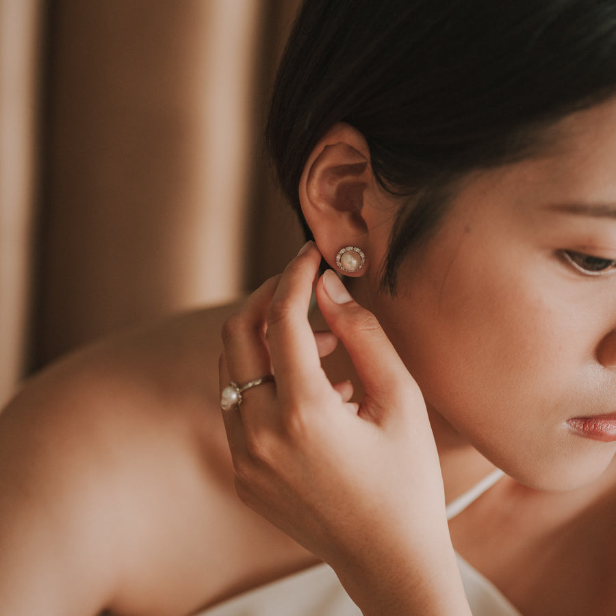 Inez|Akoya珍珠耳環