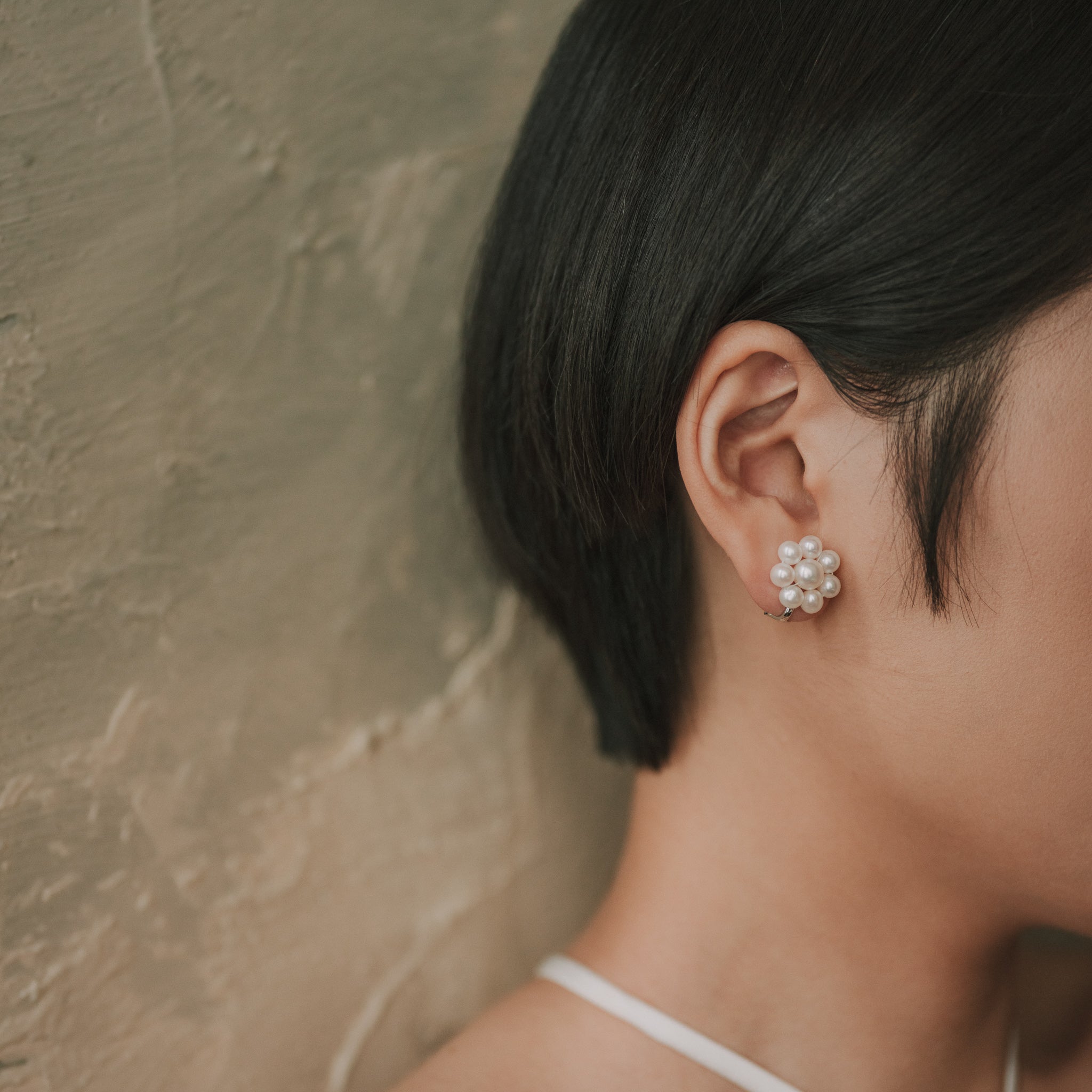 Victoria|花朵珍珠耳夾