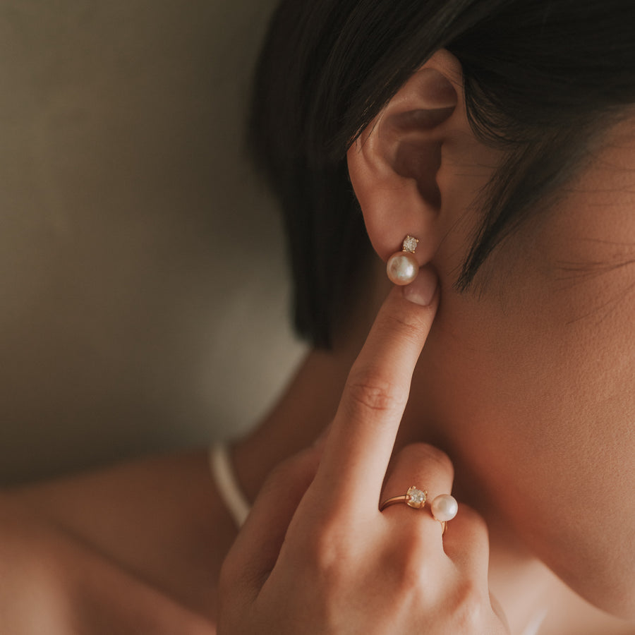 Miranda | 鋯石珍珠耳環耳夾