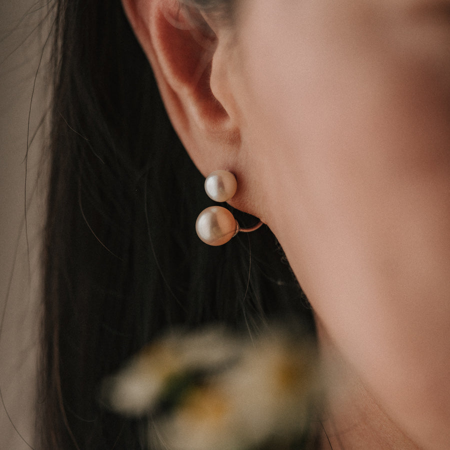 Mommy&Me|雙珍珠兩用耳環