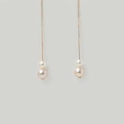 Lumi|雙珍珠垂墜耳環