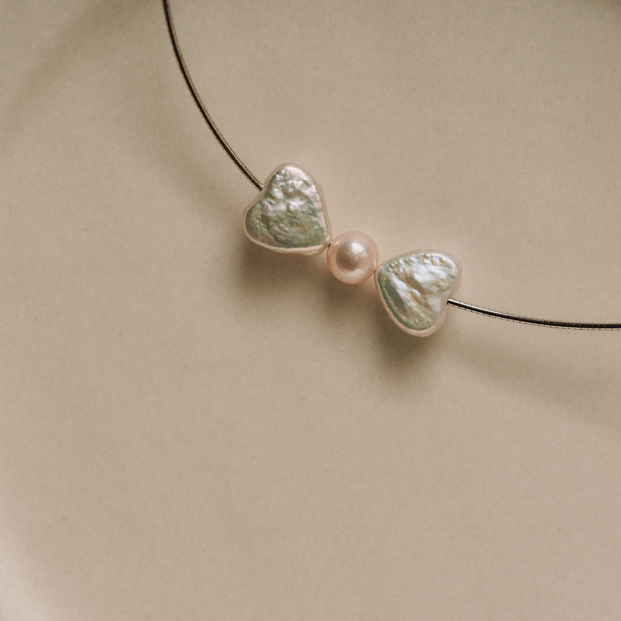 Lilly｜Keshi珍珠蝴蝶結項鍊