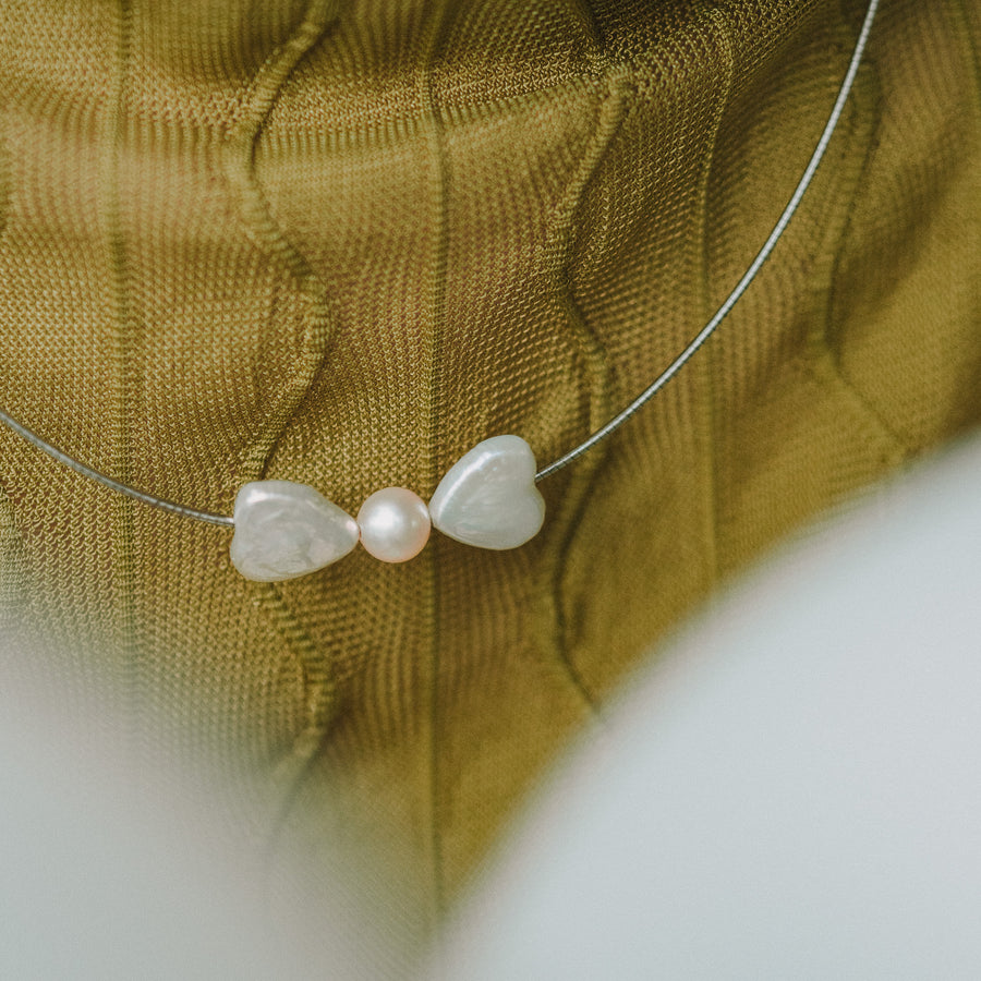 Lilly｜Keshi珍珠蝴蝶結項鍊